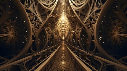A digital fractal art piece that explores intricate patterns and infinite detail, inspired by the mathematical concept of self - replicating geometric shapes (Generative AI)