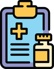 Poster - Veterinary clinic clipboard icon. Outline Veterinary clinic clipboard vector icon for web design isolated on white background color flat
