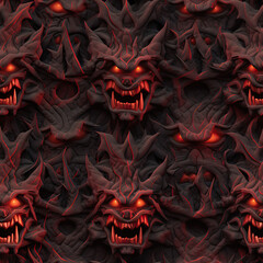 Hellish demonic seamless repeat pattern