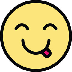 Poster - Relieved face icon. Outline Relieved face vector icon for web design isolated on white background color flat