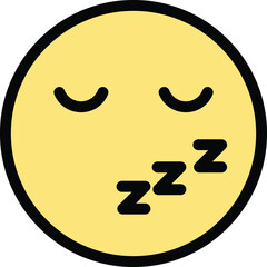 Poster - sleepy emoji icon. outline sleepy emoji vector icon for web design isolated on white background colo