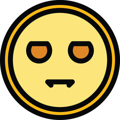 Poster - Serious emoji icon. Outline Serious emoji vector icon for web design isolated on white background color flat