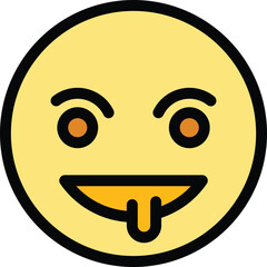 Poster - Evil emoji icon. Outline Evil emoji vector icon for web design isolated on white background color flat