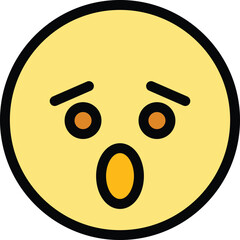 Poster - Fearful face icon. Outline Fearful face vector icon for web design isolated on white background color flat