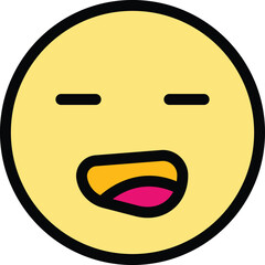 Poster - Weary face icon. Outline Weary face vector icon for web design isolated on white background color flat