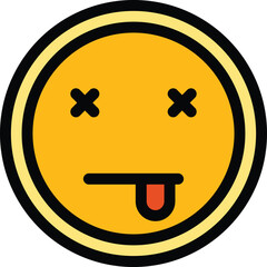 Poster - dead emoji icon. outline dead emoji vector icon for web design isolated on white background color fl