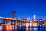 Fototapeta  - Lower East Side of Manhattan and Williamsburg Bridge in Brooklyn, New York City, USA