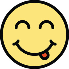 Poster - Tongue smile icon. Outline Tongue smile vector icon for web design isolated on white background color flat