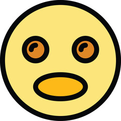 Poster - Scared emoji icon. Outline Scared emoji vector icon for web design isolated on white background color flat
