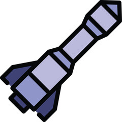 Poster - Spacecraft launch icon. Outline Spacecraft launch vector icon for web design isolated on white background color flat