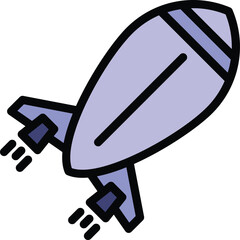 Poster - Spacecraft transport icon. Outline Spacecraft transport vector icon for web design isolated on white background color flat