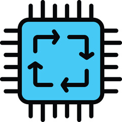 Poster - System regeneration icon. Outline System regeneration vector icon for web design isolated on white background color flat