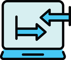 Poster - Laptop regeneration icon. Outline Laptop regeneration vector icon for web design isolated on white background color flat