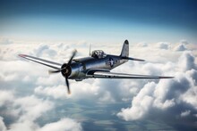 World War 2 Aircraft In The Sky Created With Generative AI Technology.