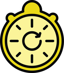 Poster - Watch update icon. Outline Watch update vector icon for web design isolated on white background color flat