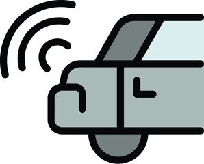 Poster - Road car radar icon. Outline Road car radar vector icon for web design isolated on white background color flat