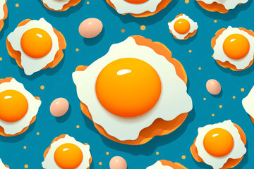 Wall Mural - yellow texture pattern breakfast healthy background egg food white copy easter space. Generative AI.