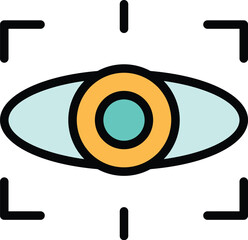 Poster - Radar vision detect icon. Outline Radar vision detect vector icon for web design isolated on white background color flat