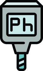 Poster - Ph equipment icon. Outline Ph equipment vector icon for web design isolated on white background color flat
