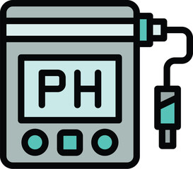 Poster - Research ph meter icon. Outline Research ph meter vector icon for web design isolated on white background color flat