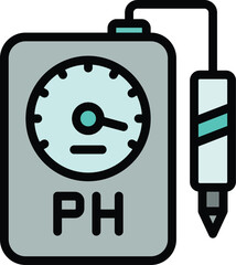 Poster - Analysis ph meter icon. Outline Analysis ph meter vector icon for web design isolated on white background color flat