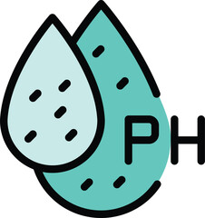 Poster - Drops ph icon. Outline Drops ph vector icon for web design isolated on white background color flat