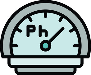 Poster - Display ph meter icon. Outline Display ph meter vector icon for web design isolated on white background color flat