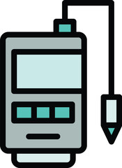 Poster - Biology ph meter icon. Outline Biology ph meter vector icon for web design isolated on white background color flat