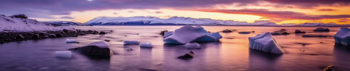 Wall Mural - Jokulsarlon in winter - Generative AI