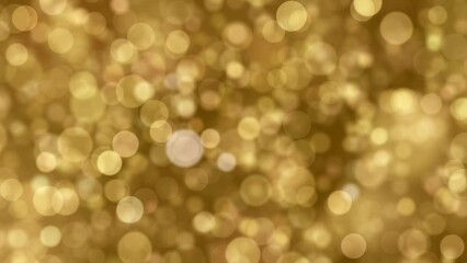 Wall Mural - abstract christmas background of a blurred bokeh of animated golden flickering light particles in a 