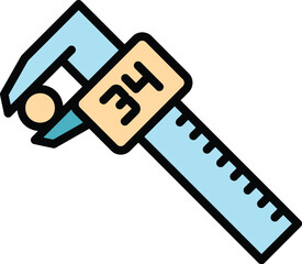 Poster - Digital micrometer icon. Outline Digital micrometer vector icon for web design isolated on white background color flat
