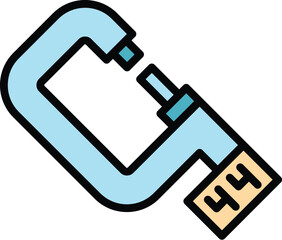 Poster - Digital micrometer electronic icon. Outline Digital micrometer electronic vector icon for web design isolated on white background color flat