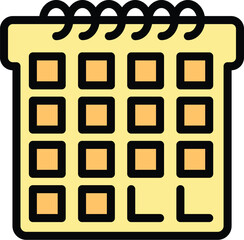 Poster - Event planner day icon. Outline Event planner day vector icon for web design isolated on white background color flat