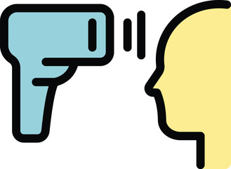 Poster - laser thermometer gun icon. outline laser thermometer gun vector icon for web design isolated on whi