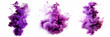 Purple abstract smoke cloud paint splash isolated transparent - Generative AI