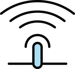 Poster - Wifi router point icon. Outline Wifi router point vector icon for web design isolated on white background color flat