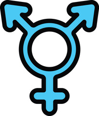 Poster - Gender identity male icon. Outline Gender identity male vector icon for web design isolated on white background color flat