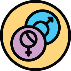 Poster - Gender identity human icon. Outline Gender identity human vector icon for web design isolated on white background color flat