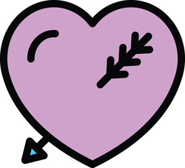 Poster - Gender identity heart icon. Outline Gender identity heart vector icon for web design isolated on white background color flat
