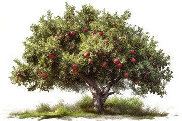 Poster - apple tree isolated on white background. Generated by AI