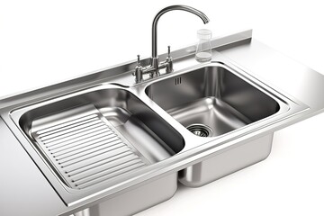 Poster - kitchen sink isolated on white background. AI generated