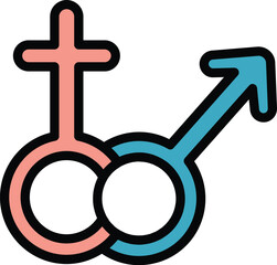 Poster - Baby gender icon. Outline Baby gender vector icon for web design isolated on white background color flat