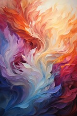 Poster - An abstract digital illustration with swirling colors like a mindful acrylic painting. Generative AI. 