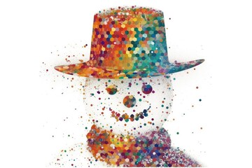 Wall Mural - brightly accessorized snowman