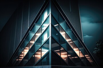 Poster - skyscraper with a modern architectural design. Generative AI