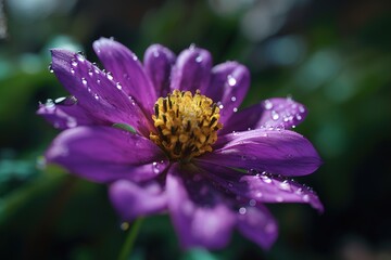 Wall Mural - Purple flower close up. generated by AI.