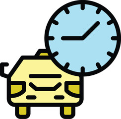 Poster - Taximeter automobile icon. Outline Taximeter automobile vector icon for web design isolated on white background color flat