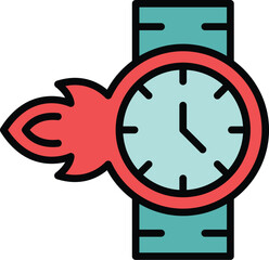 Poster - Late work icon. Outline Late work vector icon for web design isolated on white background color flat