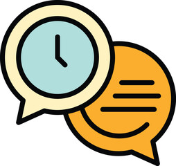 Poster - Late work chat icon. Outline Late work chat vector icon for web design isolated on white background color flat