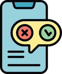Poster - Regulated products smartphone icon. Outline Regulated products smartphone vector icon for web design isolated on white background color flat